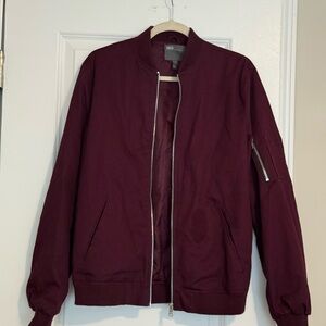 NWOT ASOS Men’s Burgundy Bomber Jacket